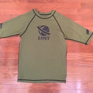 Y2K 2000 LOST SURF SCUBA POLY SHIRT SKINTIGHT WATER WEAR XXS